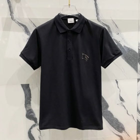 Burberry neue gestickte Pique Baumwolle Reverse lässige lockere kurzärmelige POLO T-Shirt (21 Stile)  