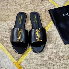 SAINT LAURENT YSL neu geschrieben all-match Leder Pantoffeln-2936
