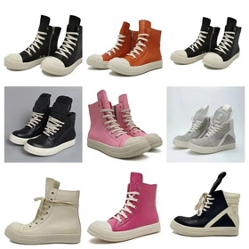 RICK OWENS/RO Edfu Leder Semi-Glanz Oberfläche High-Top Mode Sneakers-2945